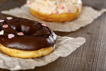Donuts on craft paper