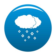 Snow cloud icon vector blue circle isolated on white background 