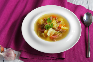 tasty classic Icelandic Lamb meat Soup