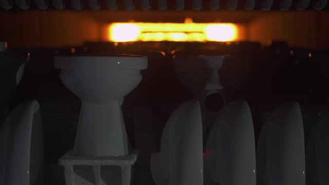 Manufacture, ceramics fired in oven, sinks and toilets. 
