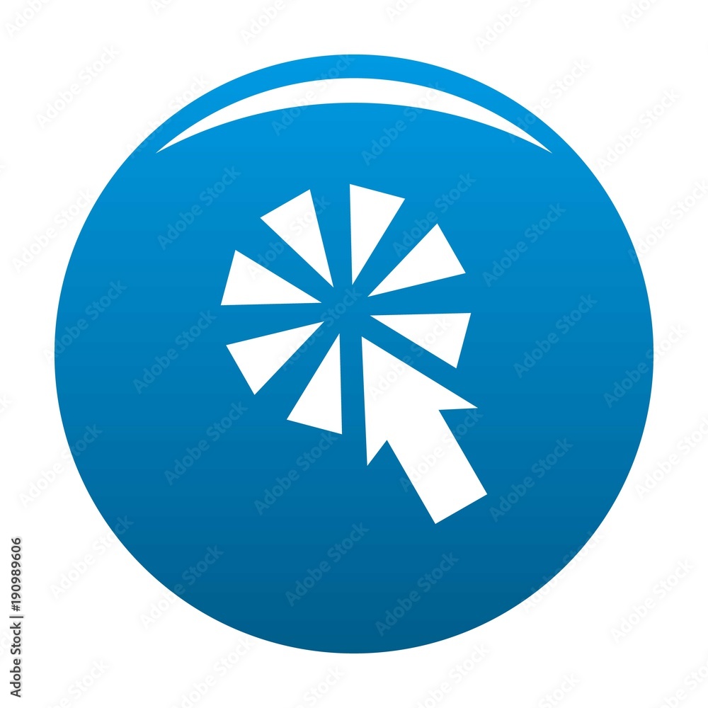Poster cursor interactive click icon vector blue circle isolated on white background