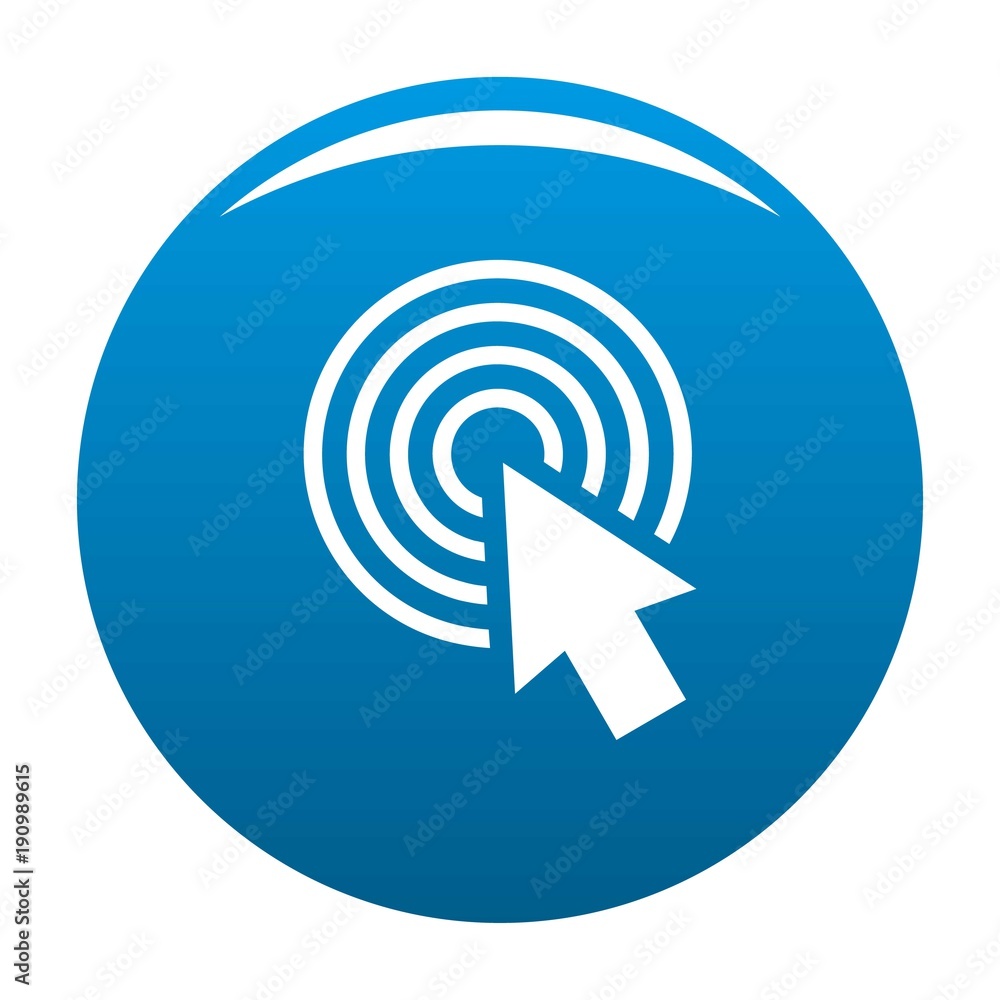 Poster cursor click round icon vector blue circle isolated on white background