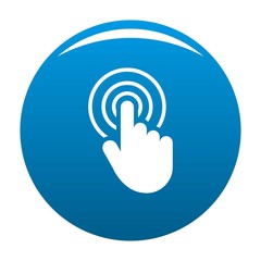 hand cursor web icon vector blue circle isolated on white background 