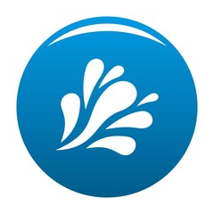 Wave splash icon vector blue circle isolated on white background 