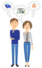 若いカップル　未来予想ライフプラン