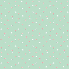 Background by many hearts vector icon, Pink heart on the green background, Paper cut of heart shape, Logo of valentine day and love symbol.