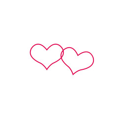 Perfect heart / romantic heart of love line art icon for dating apps and websites