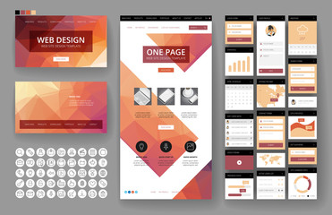 Website design template and interface elements