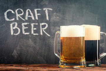 light and dark beer