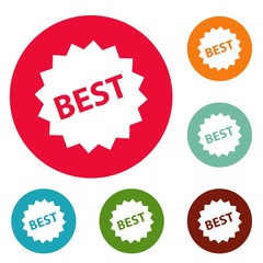 Best sign icons circle set vector isolated on white background