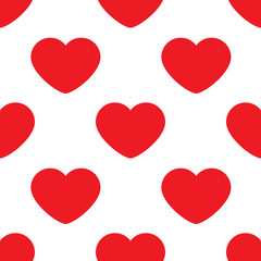 Seamless pattern with red hearts. Romantic love symbol of valentine day. Vector illustration
