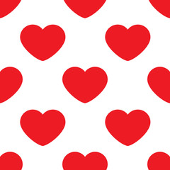 Seamless pattern with red hearts. Romantic love symbol of valentine day. Vector illustration

