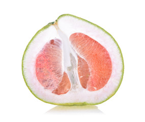 Red pomelo citrus fruit isolated on white background