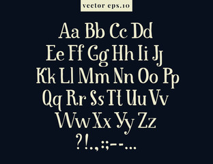 Hand drawn vintage vector letters on blackboard background. Font for creating cute home design. Drawing antique on chalk board.