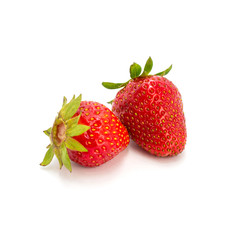 Photo of red strawberry isolated on white background