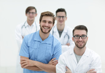 Fototapeta na wymiar smiling team of young doctors.