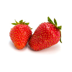 Photo of red strawberry isolated on white background