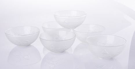 glass bowl on a background