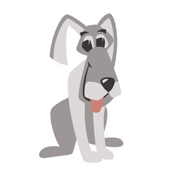 dog cartoon vector illustration flat style  front