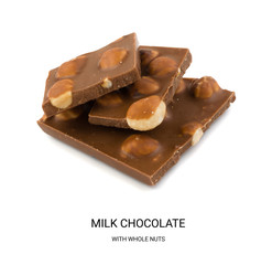 Stack of Milk Chocolate Isolated