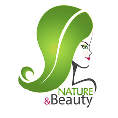 Woman natural and beauty cosmetic salon logo 