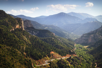 view of the road and mountain tops