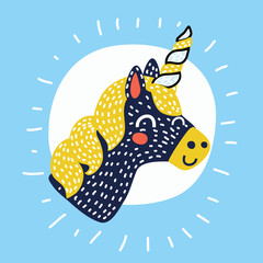 Unicorn vector. Horse head sleep.