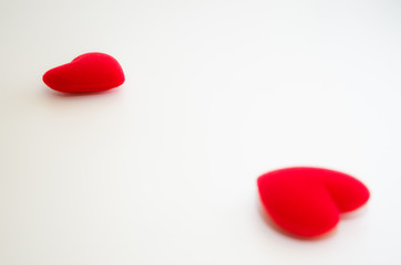 Red heart isolated placed on a white background