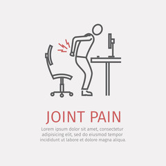 joint pain line icon