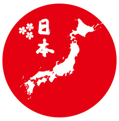 日本地図と日の丸