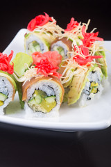 japanese cuisine. sushi on the background
