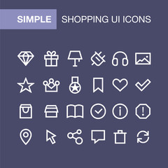 Set of online shopping icons for simple flat style ui design