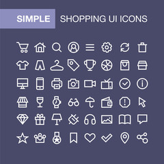 Fototapeta na wymiar Set of online shopping icons for simple flat style ui design
