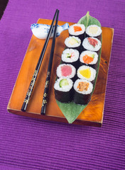 japanese cuisine. sushi on the background