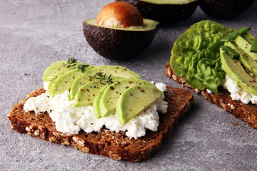 sliced avocado on toast bread with spices