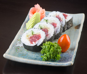 japanese cuisine. sushi on the background