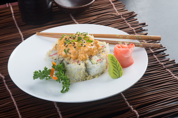 japanese cuisine. sushi on the background