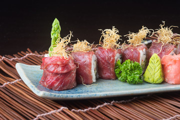 japanese cuisine. sushi on the background