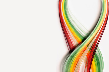 Fototapeta premium Colorful paper stripes on white background; abstract lines background