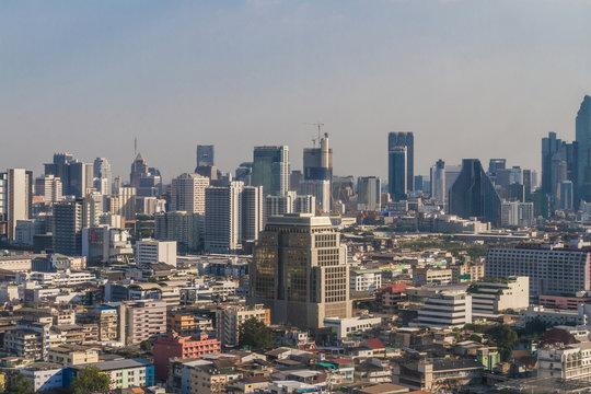 Cityscape and building of Bangkok in daytime, Bangkok is the capital of Thailand and is a popular tourist destination.