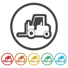 Forklift icon, Forklift truck silhouette, 6 Colors Included
