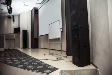 modern conference hall before the beginning of the business presentation
