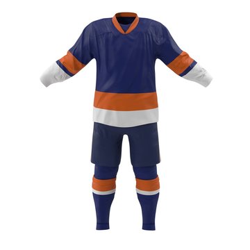 Hockey Clothes on white. Front view. 3D illustration