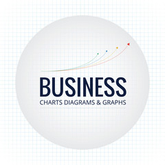 Business data market elements dot bar pie charts diagrams and graphs flat icons set isolated vector illustration.