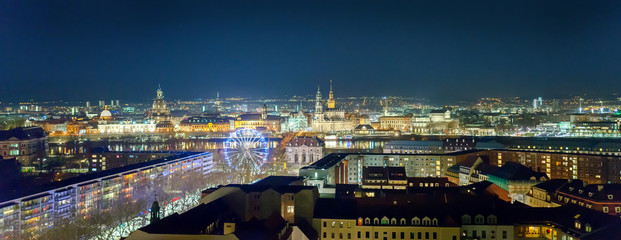 Night view of Dresden, Germany, December 2017