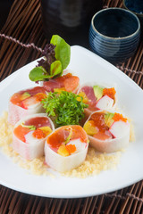 japanese cuisine. sushi on the background