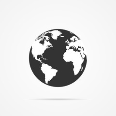 Vector image of an icon of the planet earth.