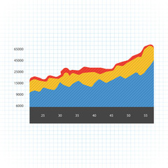 Business data market elements dot bar pie charts diagrams and graphs flat icons set isolated vector illustration.