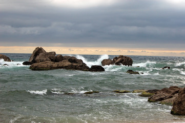 Storm beside the rock