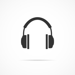 Vector image of icon of headphones.